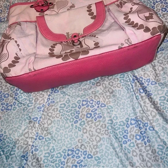 Vintage Pink Juicy Couture Purse Diaper Baby Bag Tote Handbag Y2K Changing Pad - Picture 2 of 10